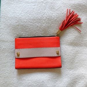 Orange clutch bag